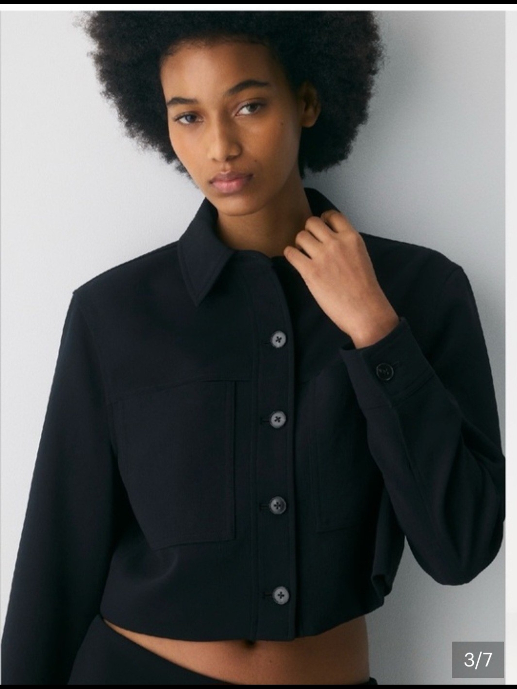 Aritzia Wilfred Black Cropped Blazer